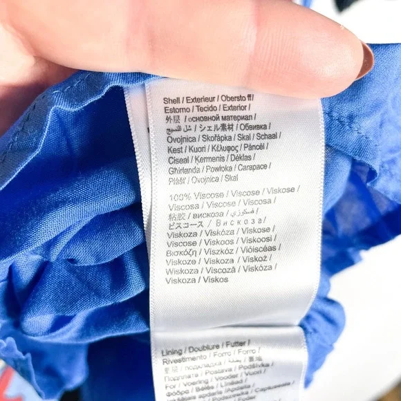 FARM Rio Ainka Tiles Dress Blue Floral Maxi Long Sleeve V-Neck Boho Sz XS - Picture 9 of 10